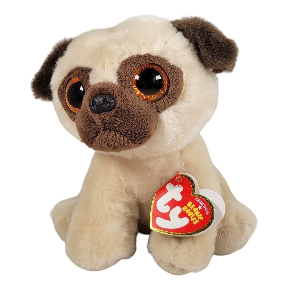 Ty Beanie Boo Rufus Pug Dog Plush Toy Original 7" Stuffed Animal Beanie Babies